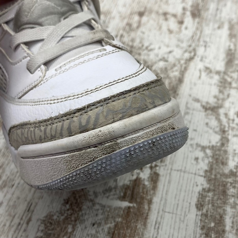 Jordan Spizike Low PS White Gray Silver Elephant Print Retro Sneakers Kids 3Y - Picture 9 of 15